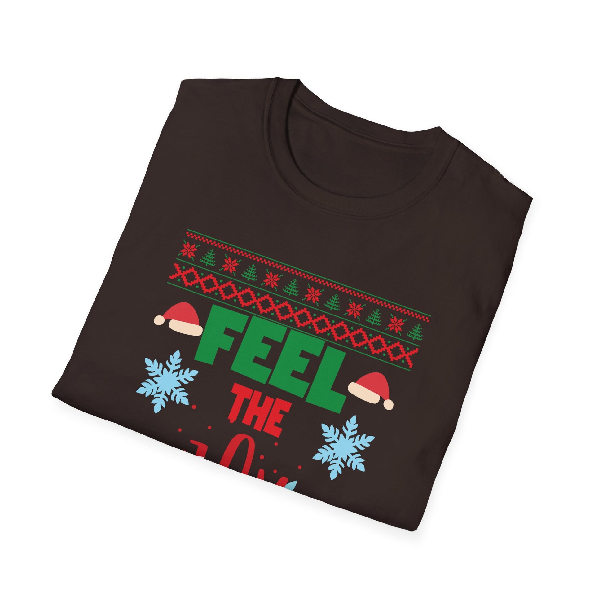 Feel the Joy Christmas T-Shirt — Holiday Ugly Sweater Style Tee