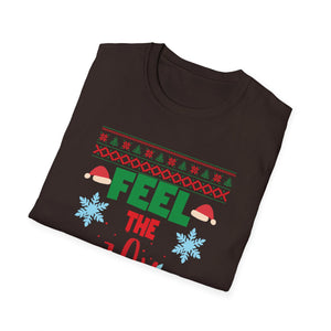 Feel the Joy Christmas T-Shirt — Holiday Ugly Sweater Style Tee