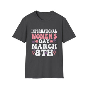 National Women's History Month 2025 Embrace Equity Groovy Unisex T-Shirt