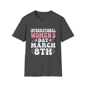 National Women's History Month 2025 Embrace Equity Groovy Unisex T-Shirt