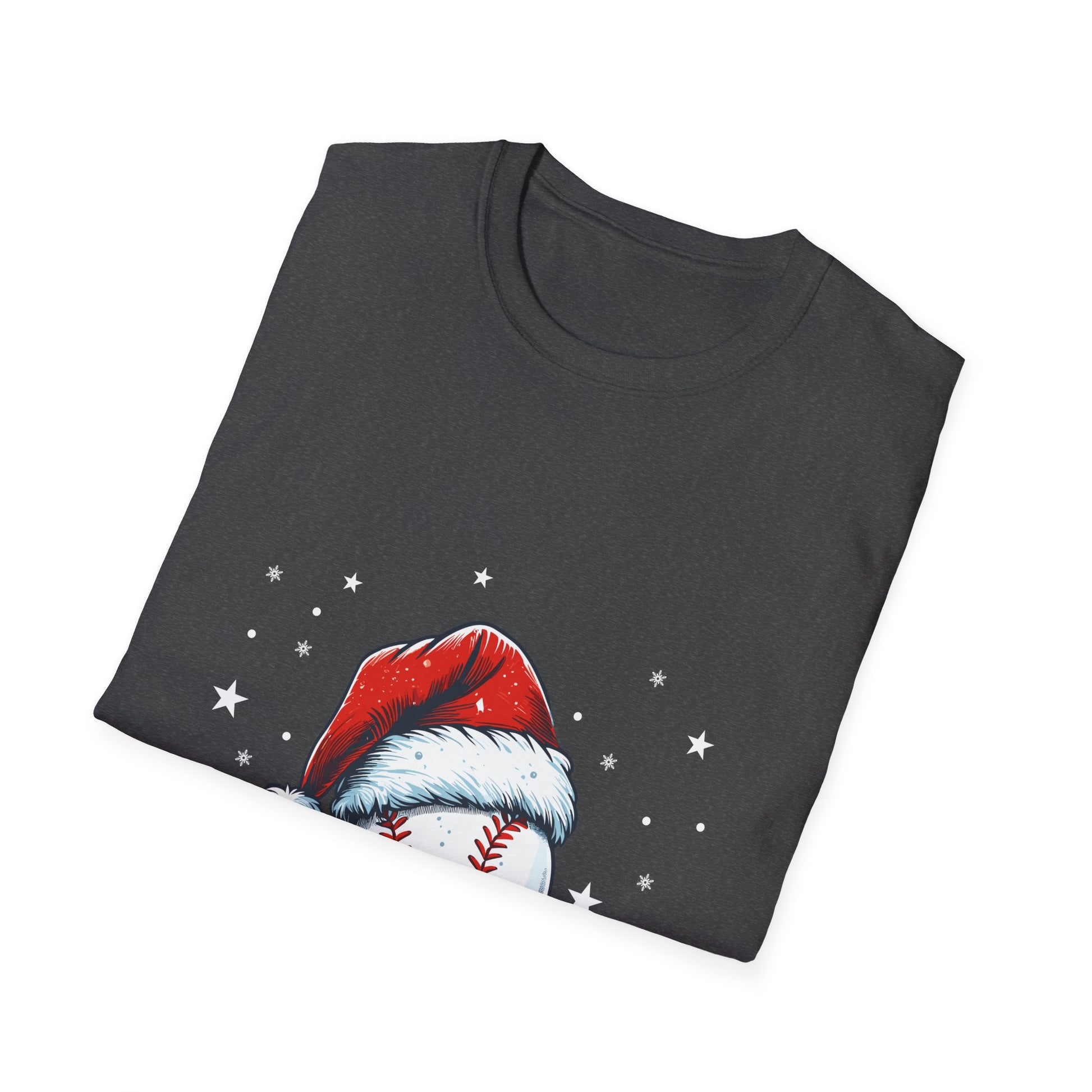 Christmas Baseball Xmas Santa Sports Hat Ball Kids Boys Men Unisex T-Shirt