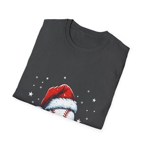 Christmas Baseball Xmas Santa Sports Hat Ball Kids Boys Men Unisex T-Shirt