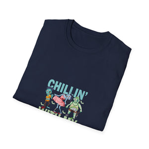 Chilling With My Creeps Halloween- Dancing Ghost Halloween Tee