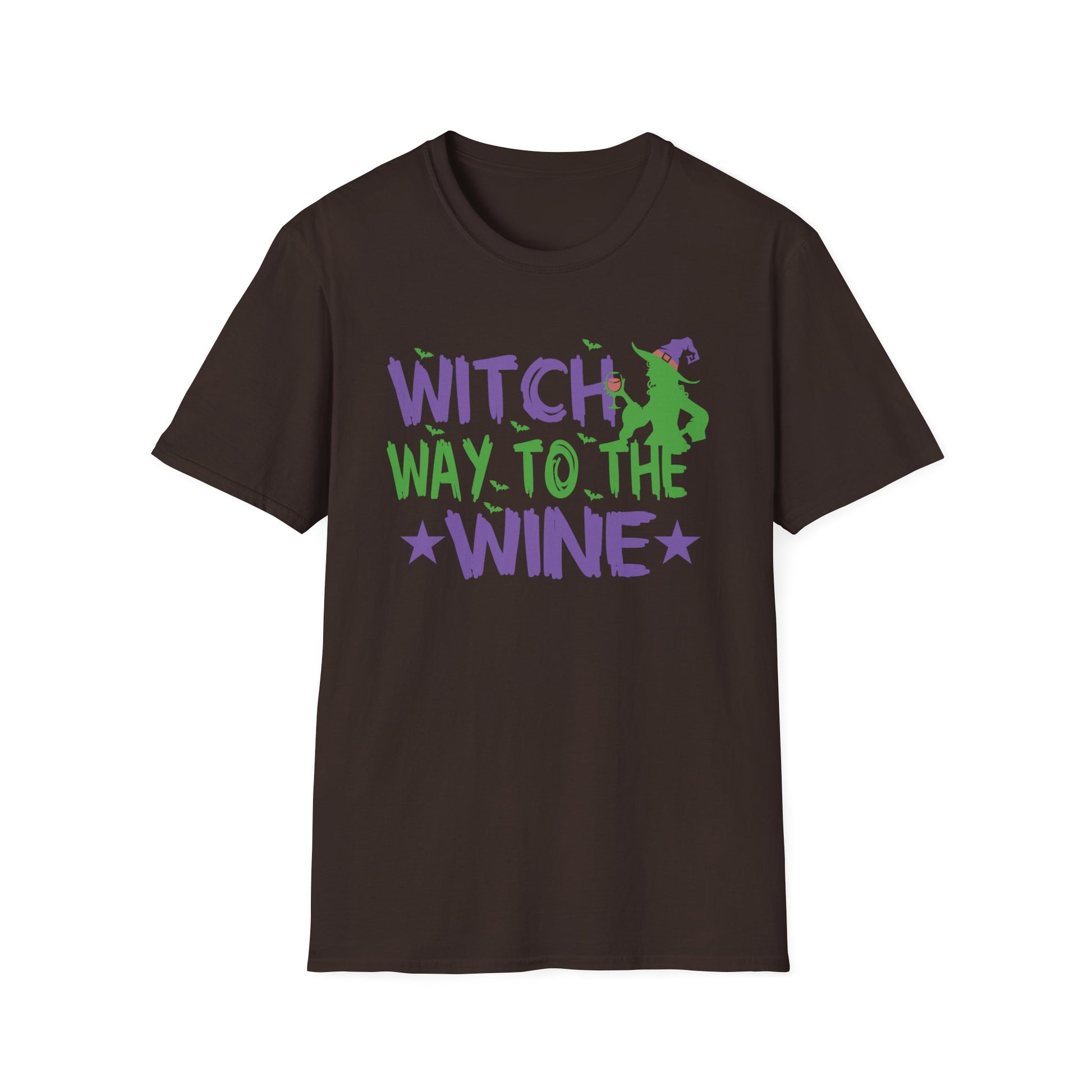Witch Way To The Wine T-Shirt — Funny Halloween Wine Tee