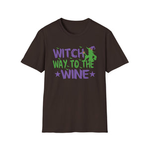Witch Way To The Wine T-Shirt — Funny Halloween Wine Tee