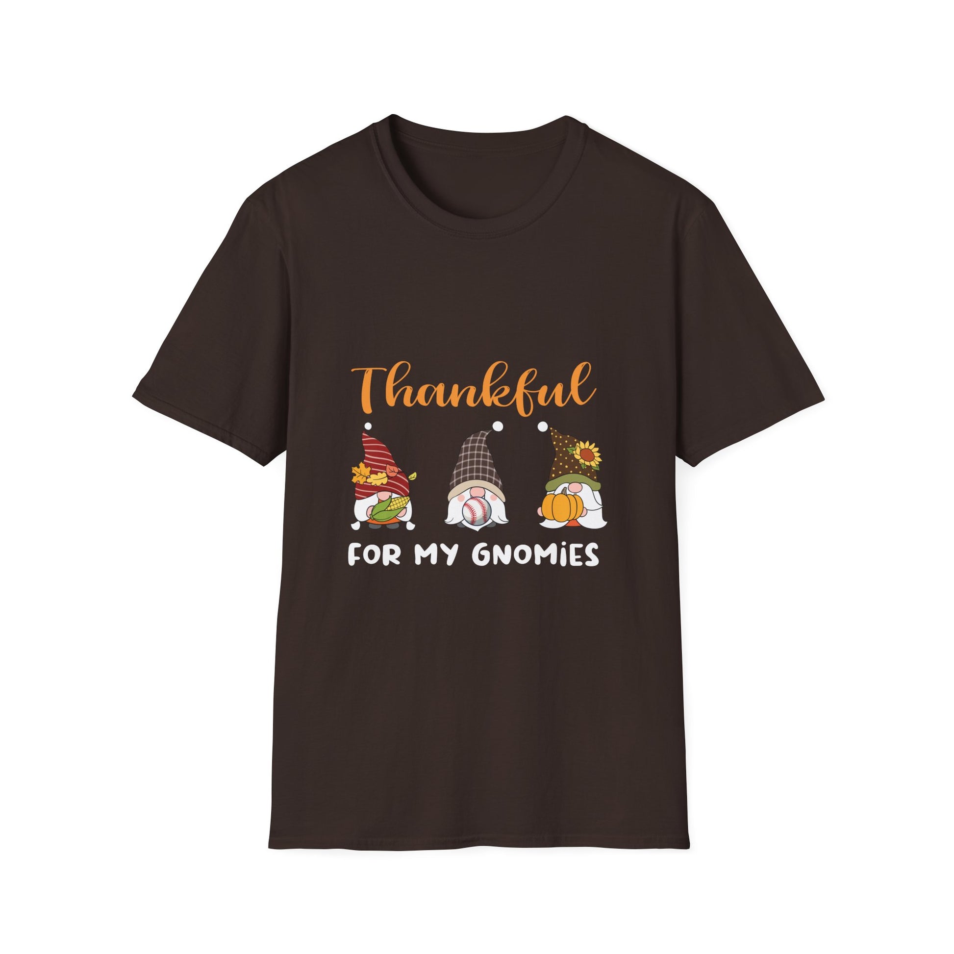 Thankful For My Gnomies T-Shirt — Thanksgiving Gnome Graphic Tee  Unisex T-Shirt