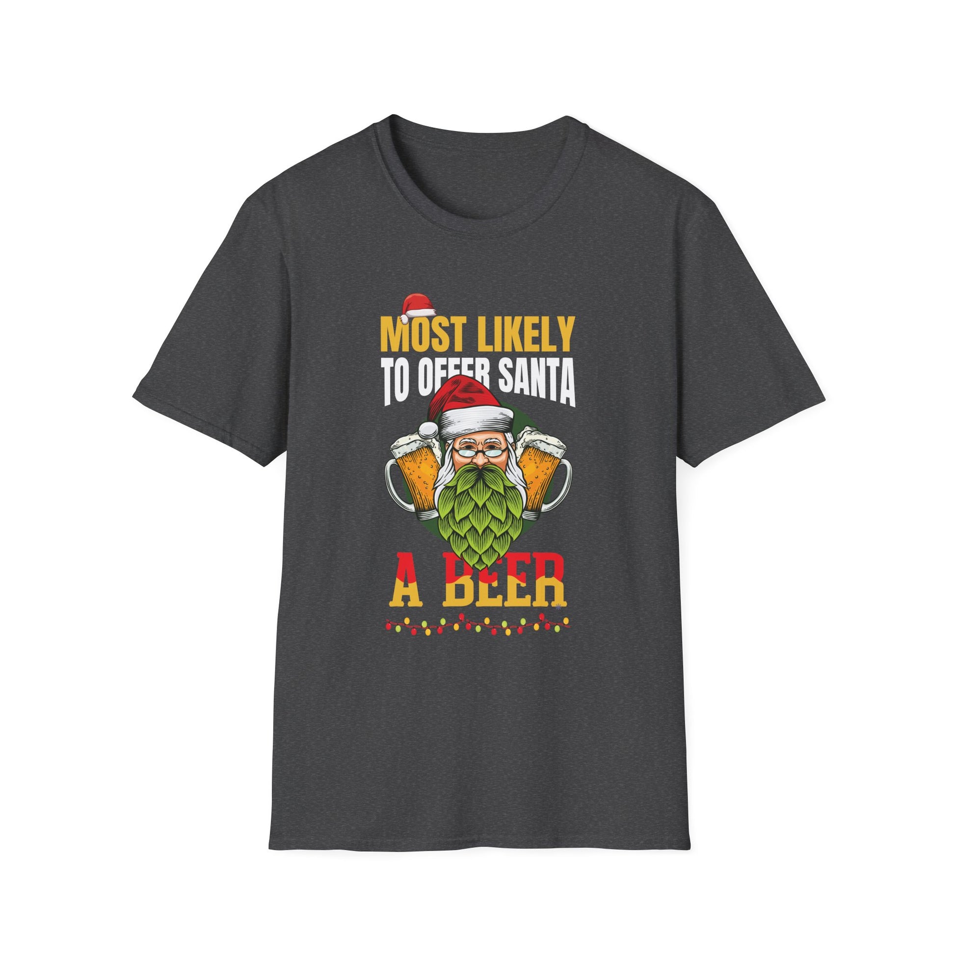 Most Likely To Offer Santa A Beer Funny Drinking Christmas T-Shirt