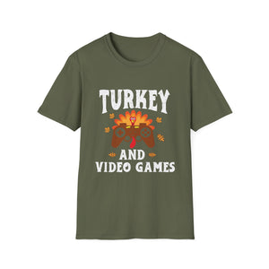 Turkey and Video Games T-Shirt — Funny Thanksgiving Gamer Tee