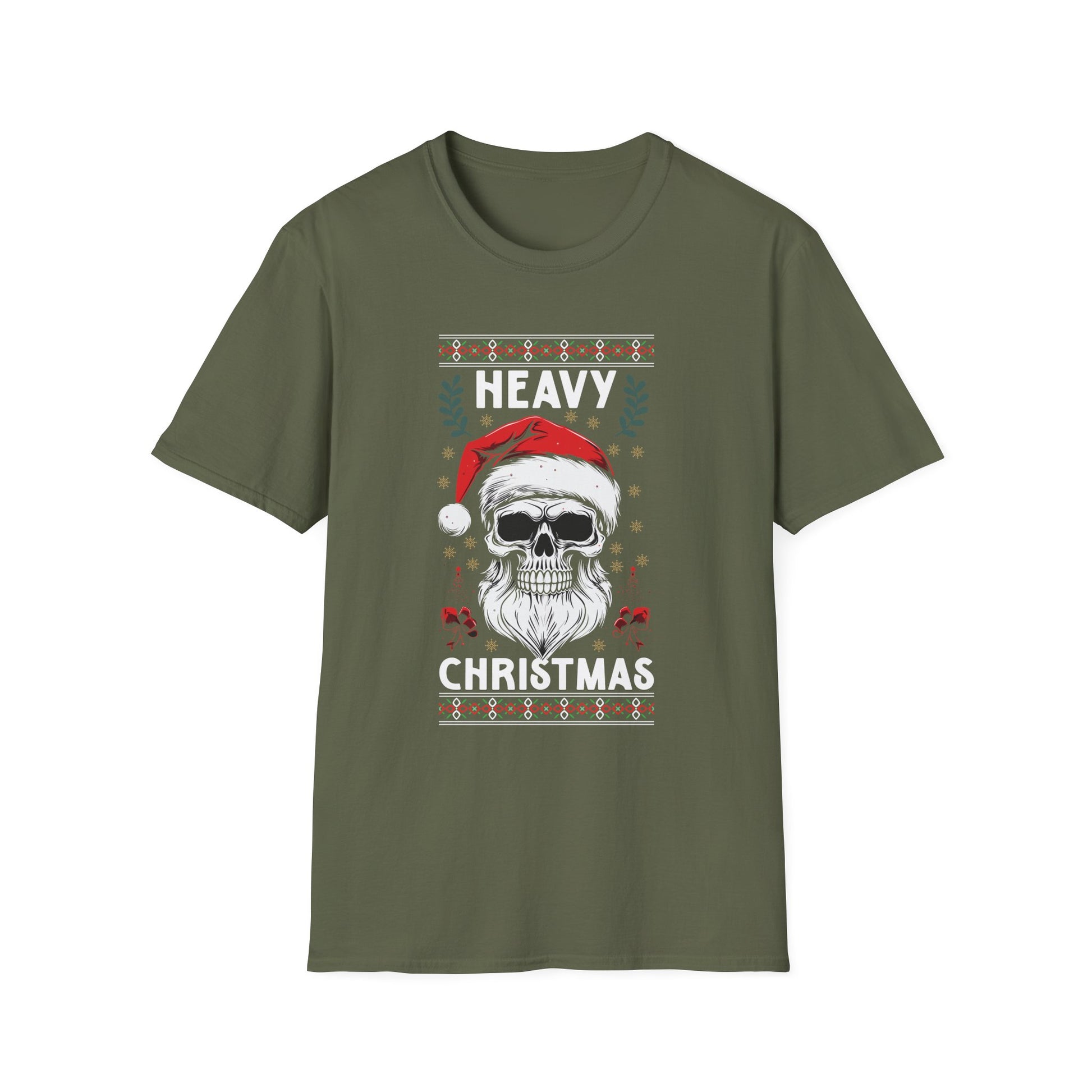 Heavy Christmas Skull T-Shirt — Santa Skull Holiday Metal Tee
