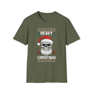 Heavy Christmas Skull T-Shirt — Santa Skull Holiday Metal Tee