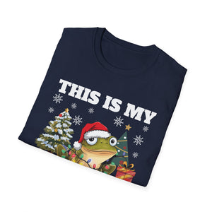 This Is My Christmas Pajama Shirt T‑Shirt — Funny Frog Santa Holiday Tee