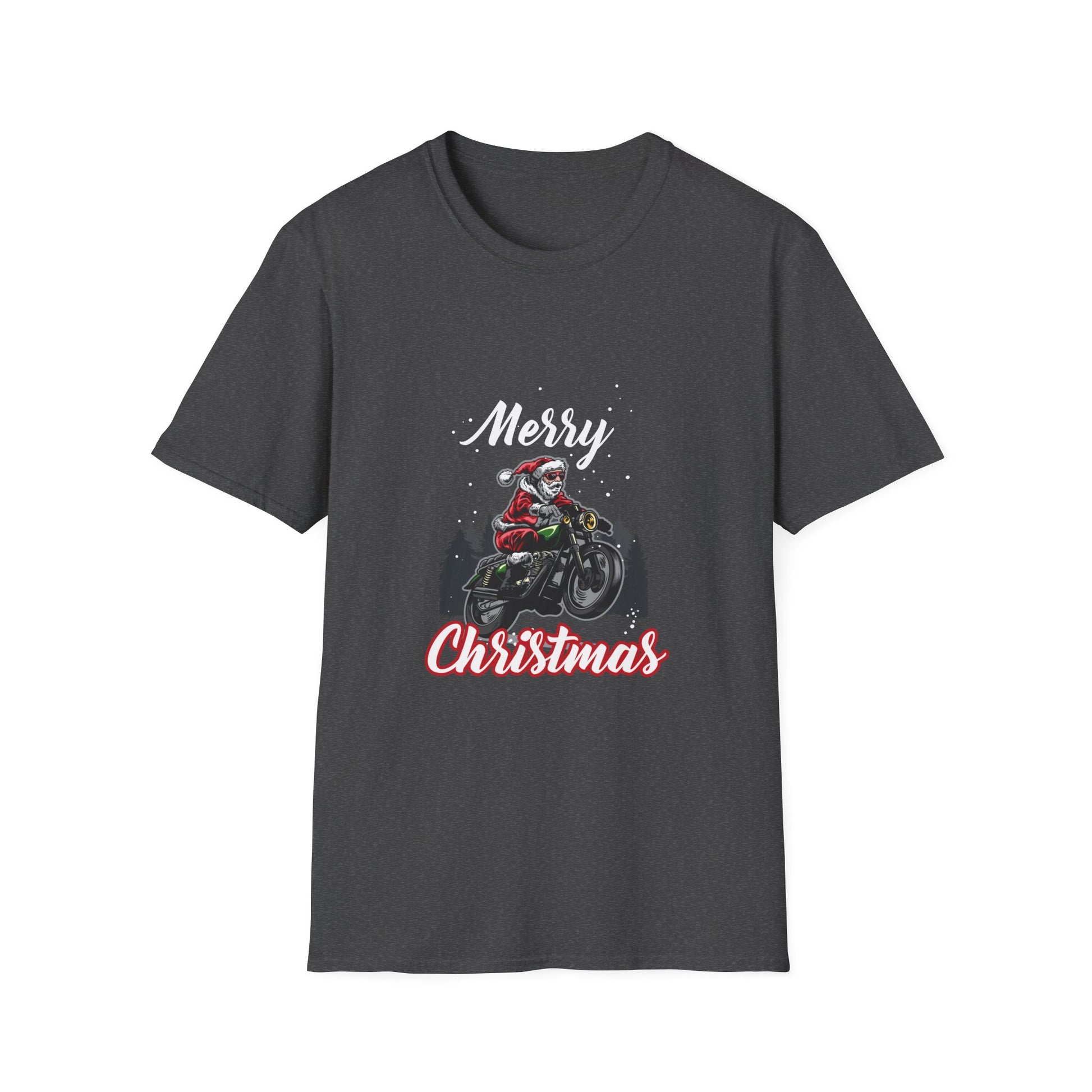 Christmas Motorcycle T-Shirt — 'Merry Christmas' Santa Biker Tee