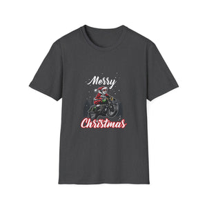 Christmas Motorcycle T-Shirt — 'Merry Christmas' Santa Biker Tee