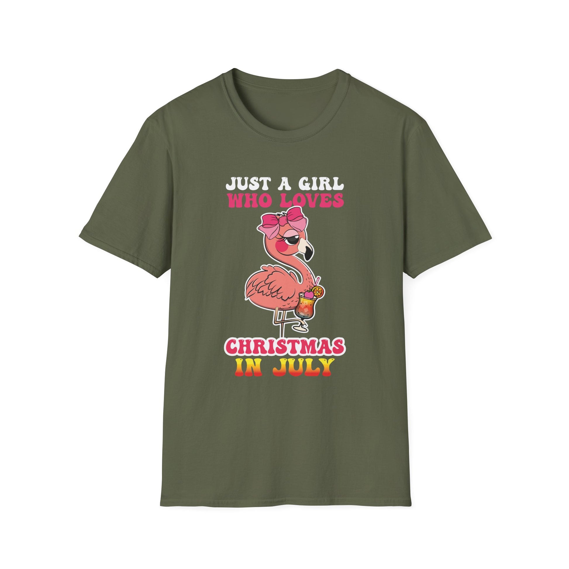 Christmas In July - Funny Summer Flamingo Christmas Unisex T-Shirt