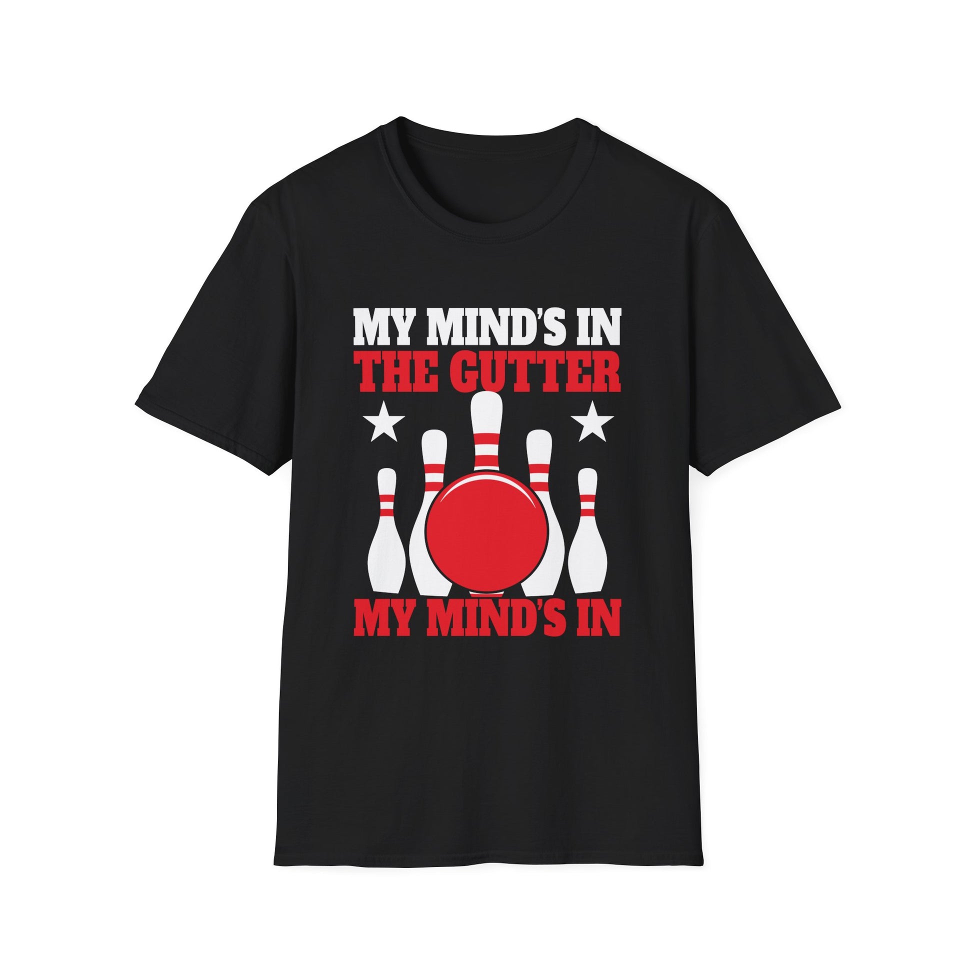 Bowling T‑Shirt — "My Mind's in the Gutter" Funny Bowling Shirt