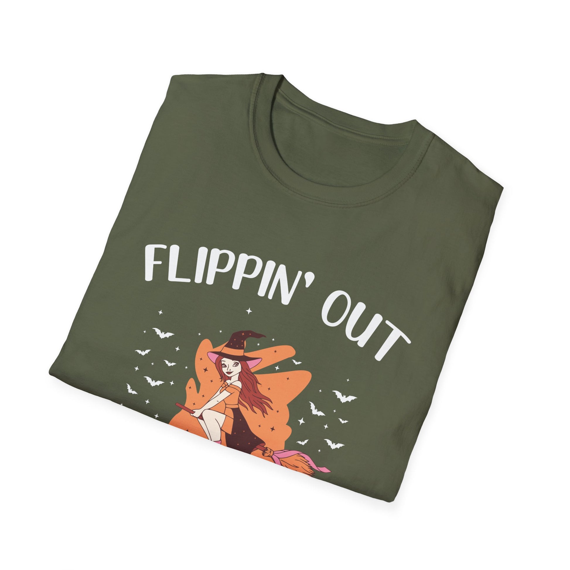 Halloween Flip-Out T-Shirt — Cute Witch Triceratops Graphic Tee