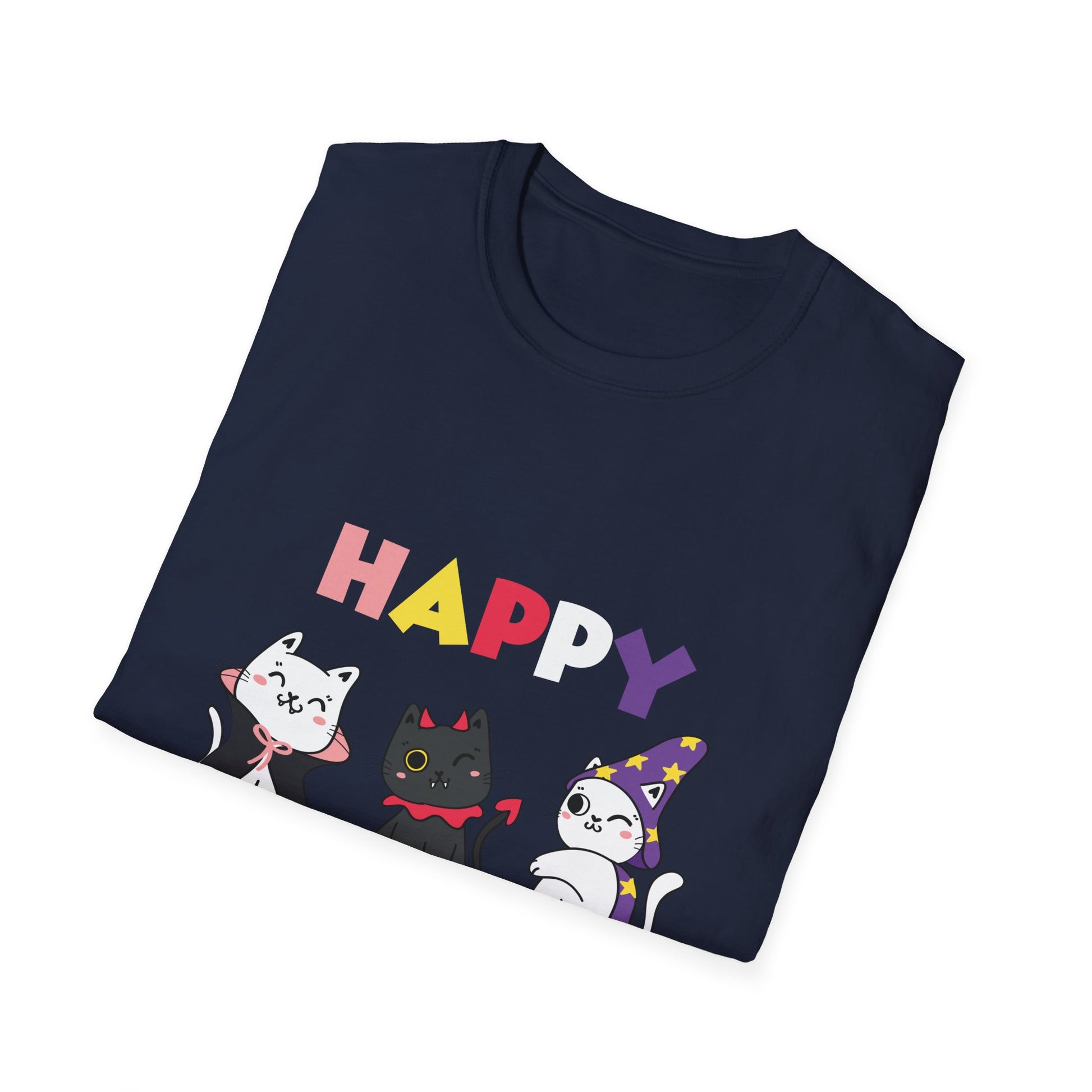 Halloween Thanksgiving Christmas Happy HalloThanksMas Cats Unisex T-Shirt