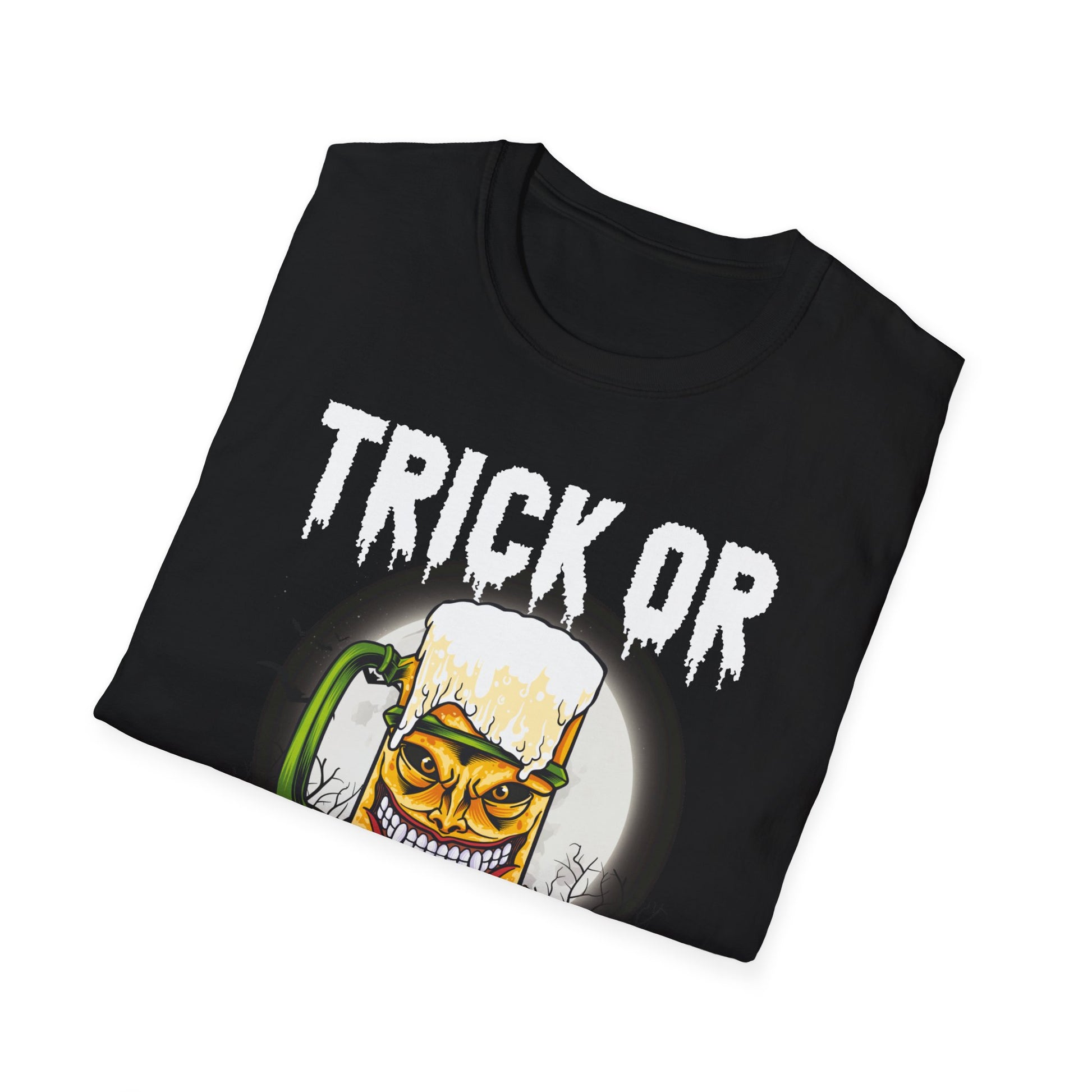 Funny Halloween Zombie Beer Funny Trick or Beer Halloween  Unisex Softstyle T-Shirt