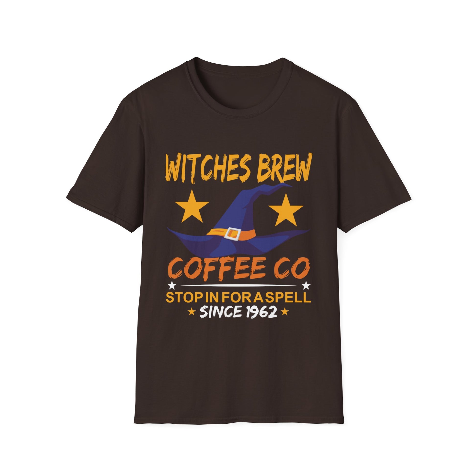 Witches Brew Coffee Co. T-Shirt – Halloween Witch Hat Graphic Tee