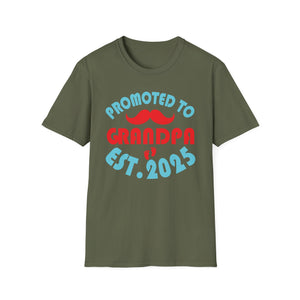 Promoted to Grandpa Est. 2025 T-Shirt — New Grandpa Announcement Tee
