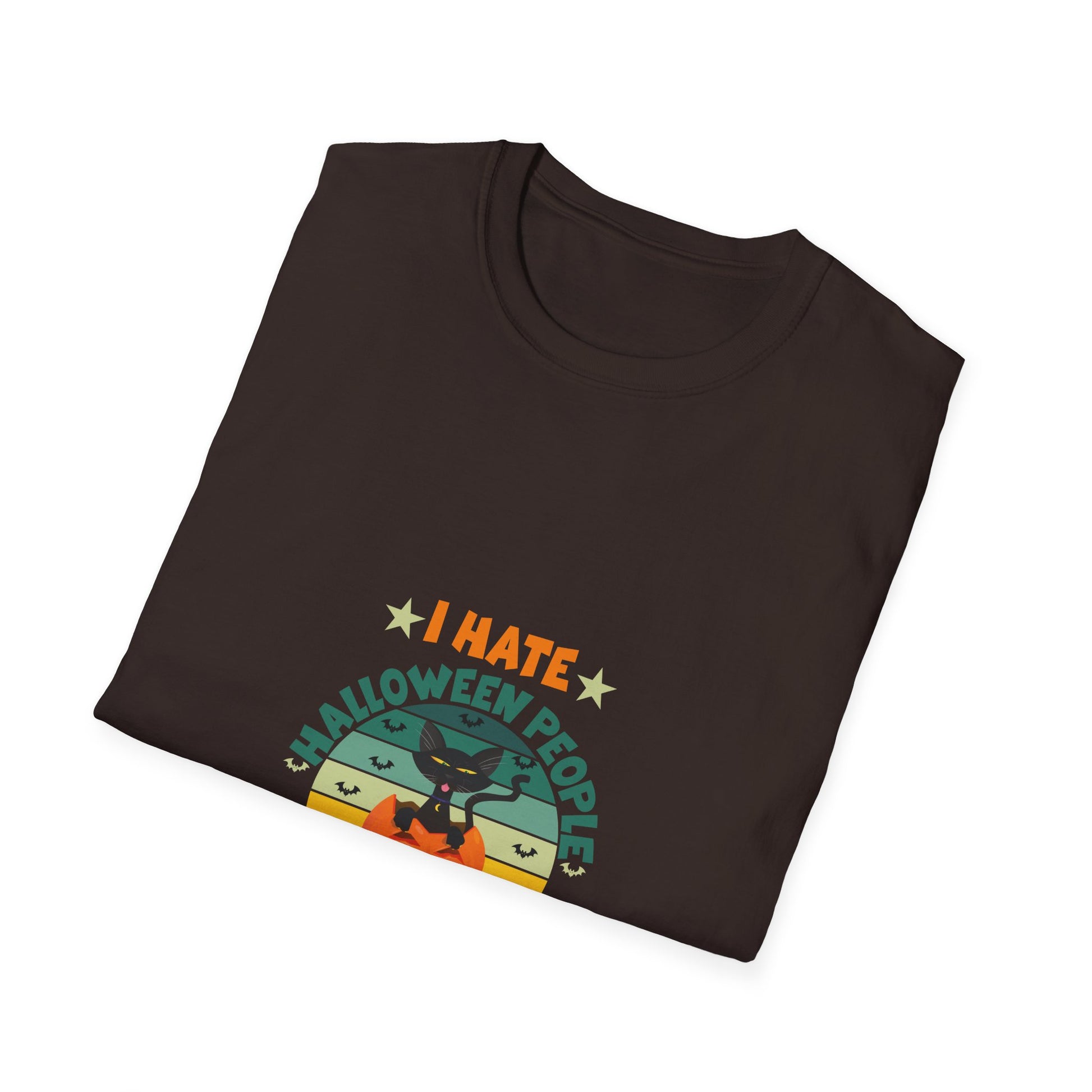 I Hate Halloween And People - Funny Halloween Cat Costume TeeUnisex Softstyle T-Shirt