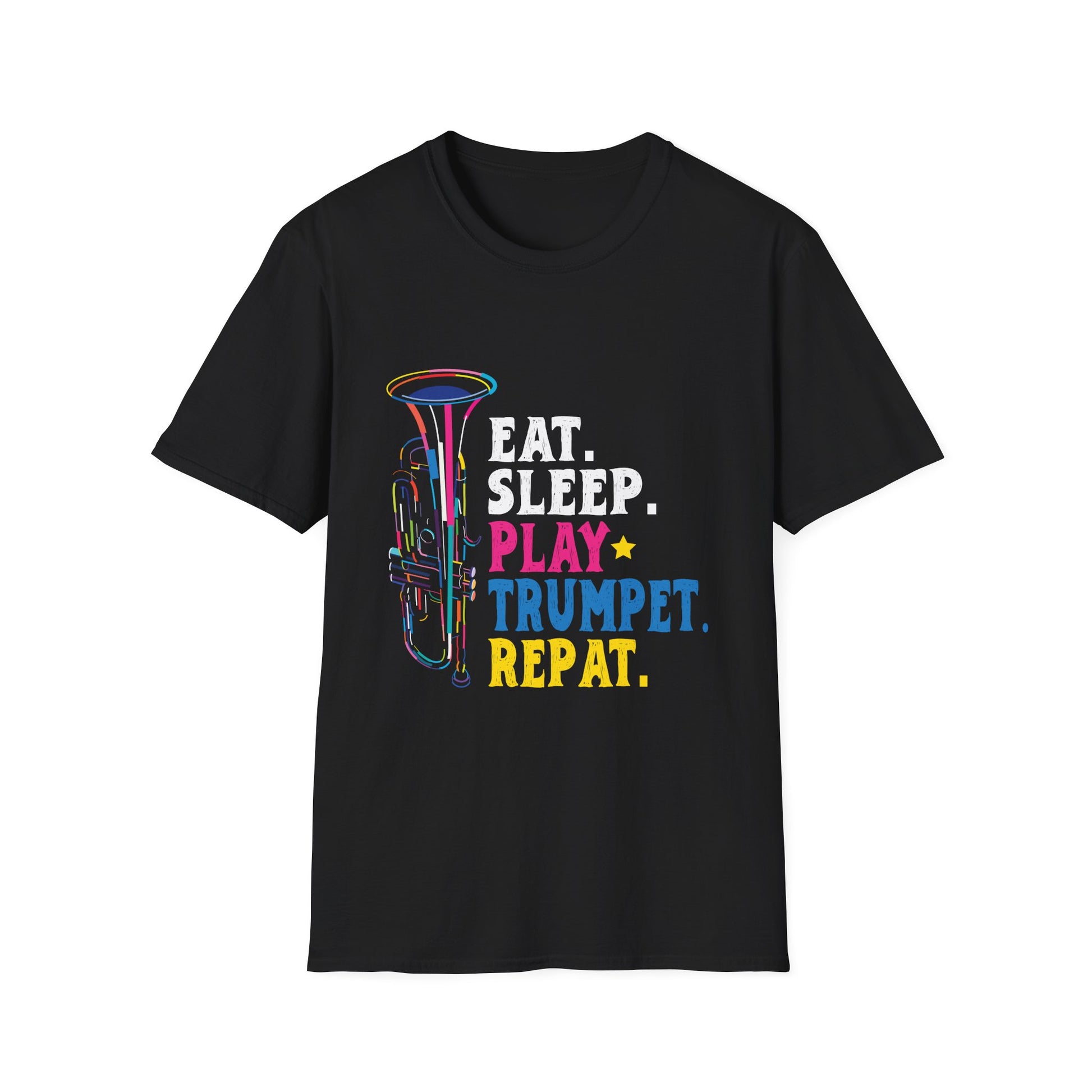 Cool Trumpet Art Silhouette Funny Brass Slogan Unisex T-Shirt