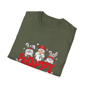 Hoppy Christmas T-Shirt — Cute Santa & Bunny Holiday Tee