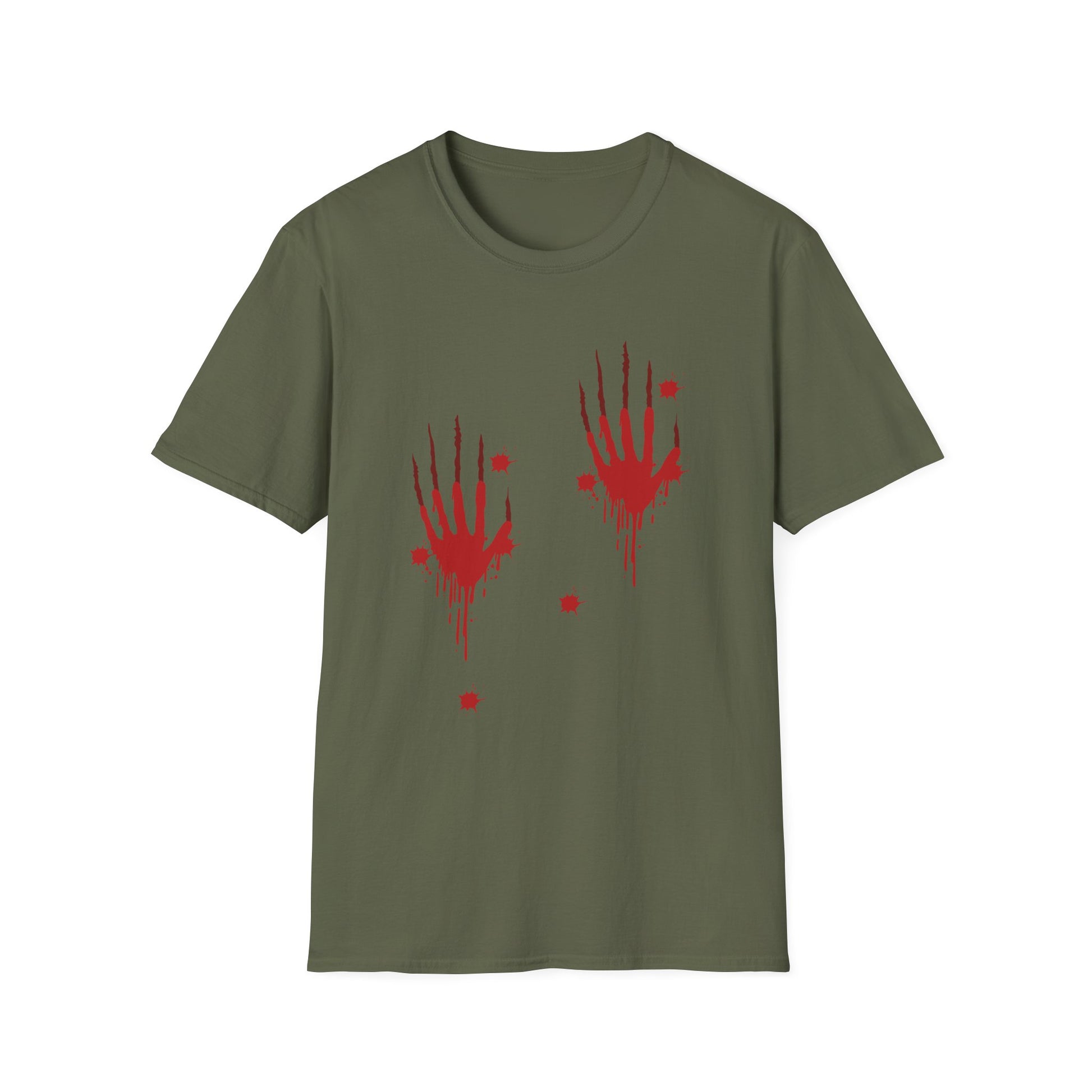 Horror Red Bloody Handprints T-Shirt — Halloween Graphic Tee