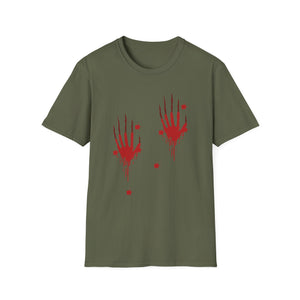 Horror Red Bloody Handprints T-Shirt — Halloween Graphic Tee
