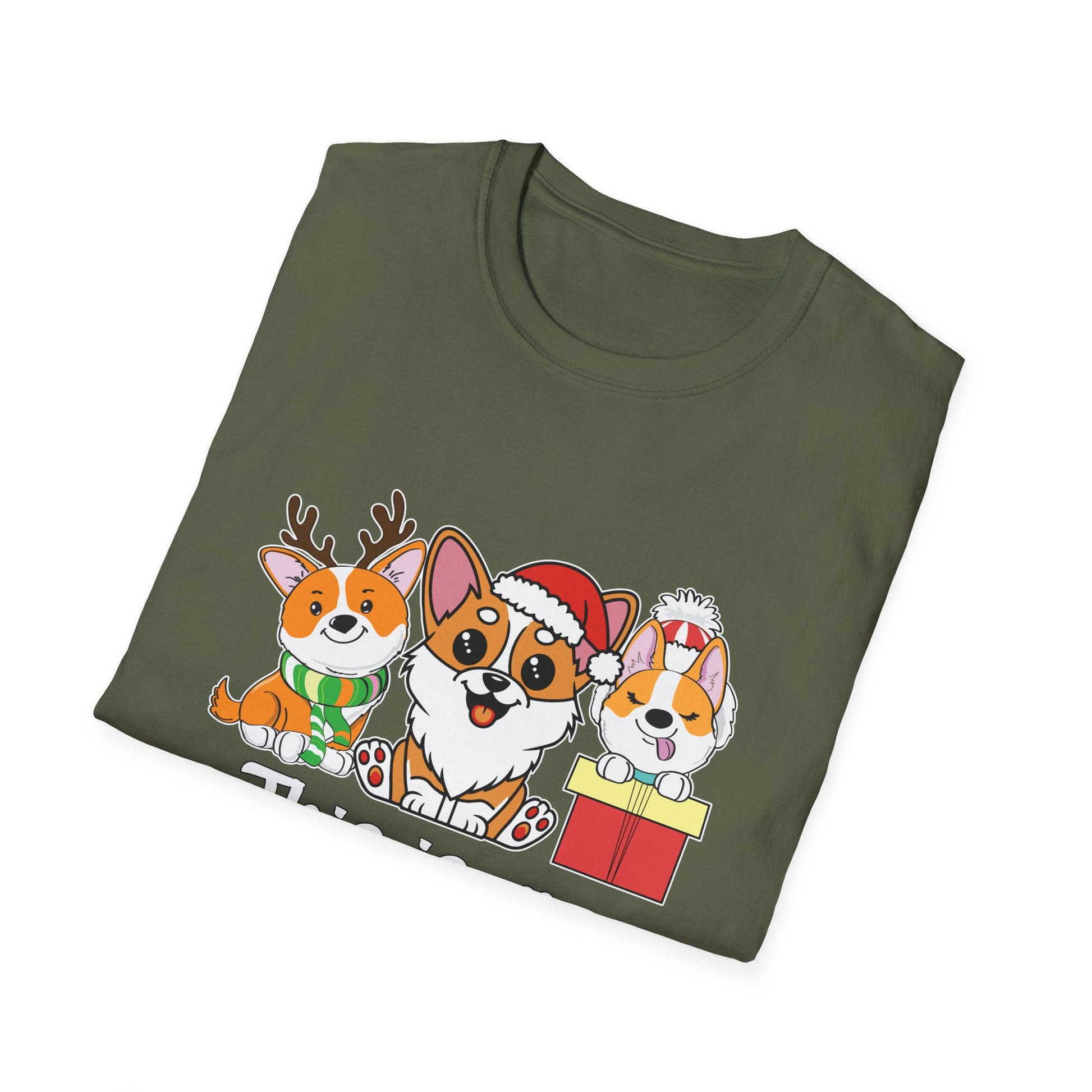 Christmas Pajama T-Shirt — Cute Corgi Trio Holiday Tee