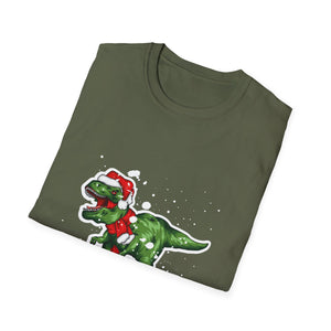 Christmas T‑Shirt — Festive Santa T‑Rex Holiday Graphic Tee