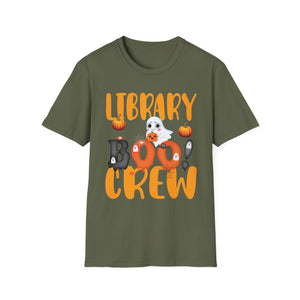 Library Boo Crew T-Shirt – Cute Halloween Ghost & Pumpkins Gift for Librarians