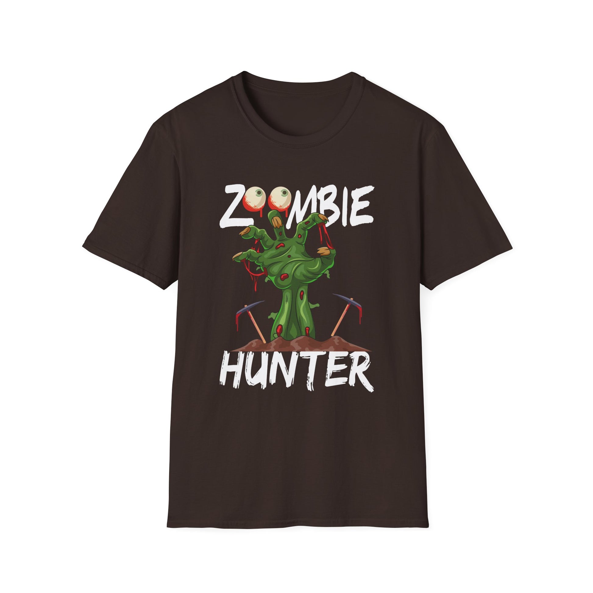 Zombie Hunter T-Shirt – Funny Halloween Graphic Tee with Cartoon Zombie