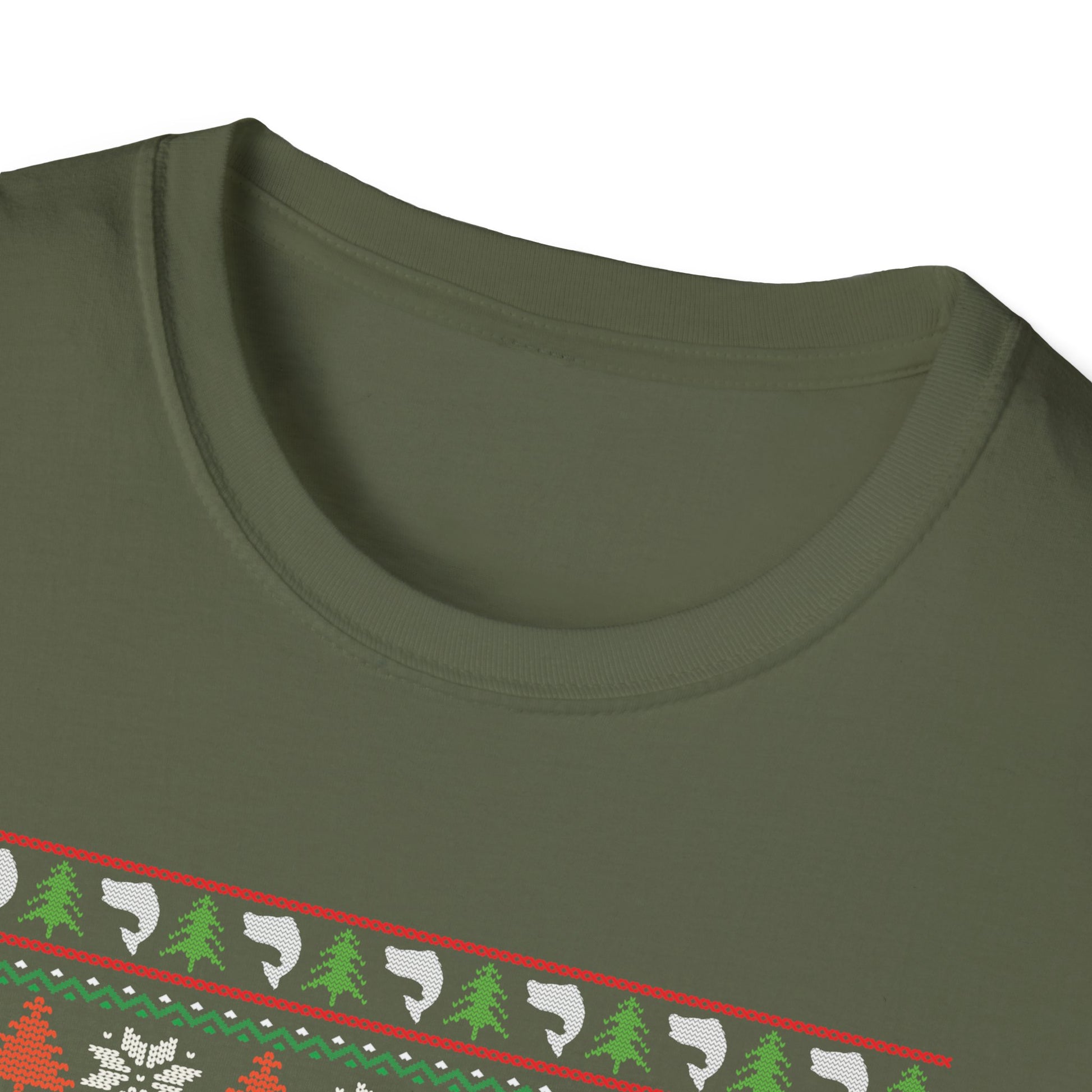 Shark Christmas Santa Hat Ugly Christmas Sweater Unisex Softstyle T-Shirt