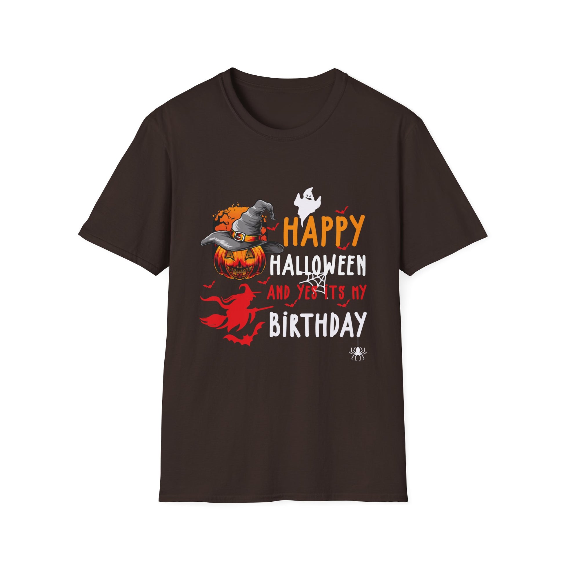 Happy Halloween And Yes It's My Birthday Unisex Softstyle T-Shirt