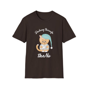 Christmas Cat Dashing Through The No Coffee Grumpy Christmas Unisex T-Shirt
