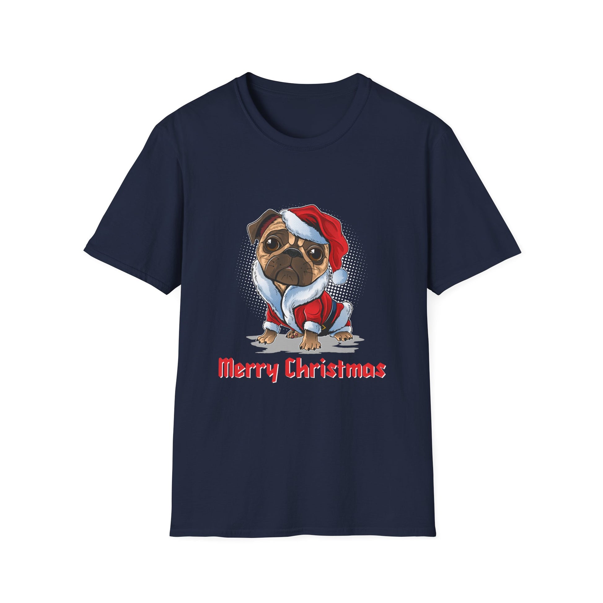 Christmas Pug T-Shirt — Cute Santa Pug "Merry Christmas" Holiday Tee
