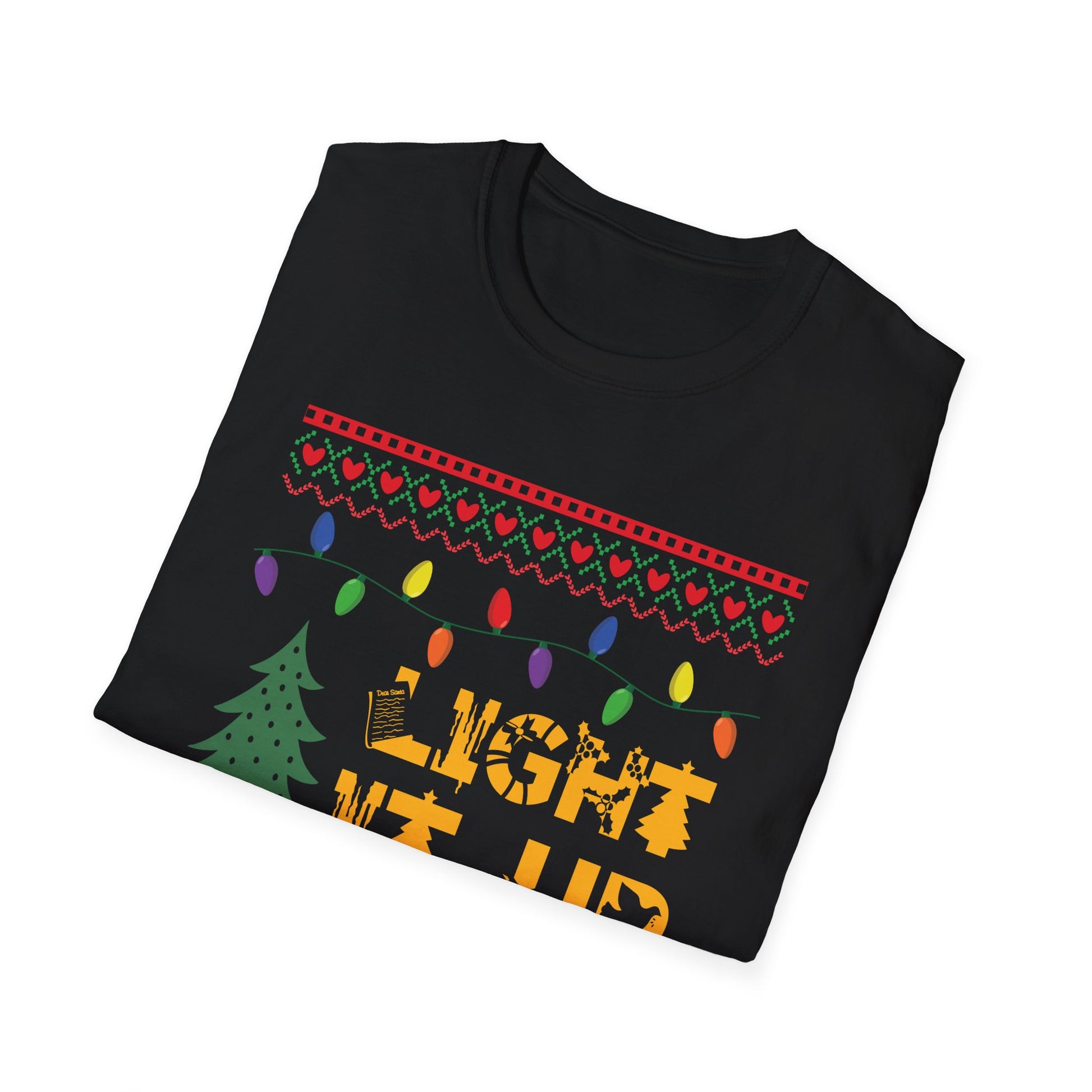 Light It Up Christmas T-Shirt — Holiday Lights & Tree Ugly Sweater Tee
