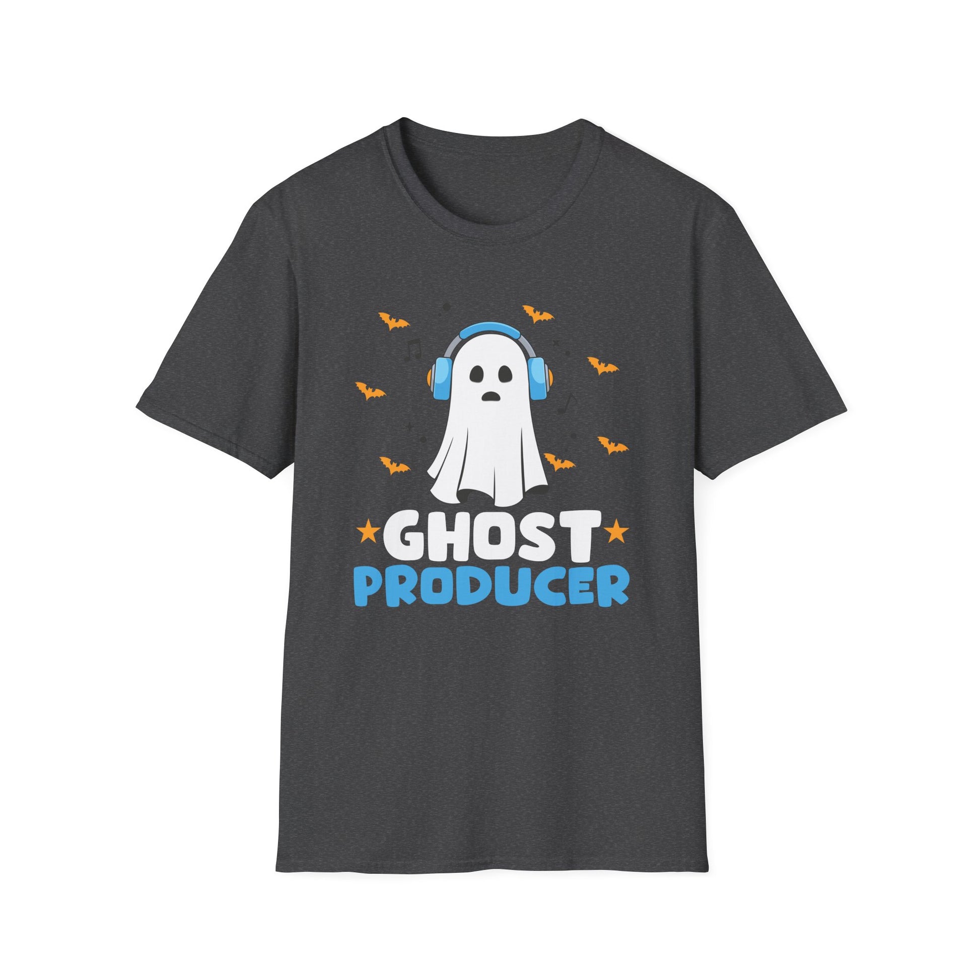 Ghost Producer T-Shirt — Cute Ghost with Headphones Halloween Music Tee