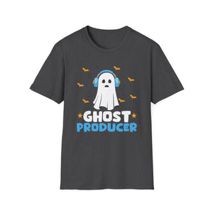 Ghost Producer T-Shirt — Cute Ghost with Headphones Halloween Music Tee