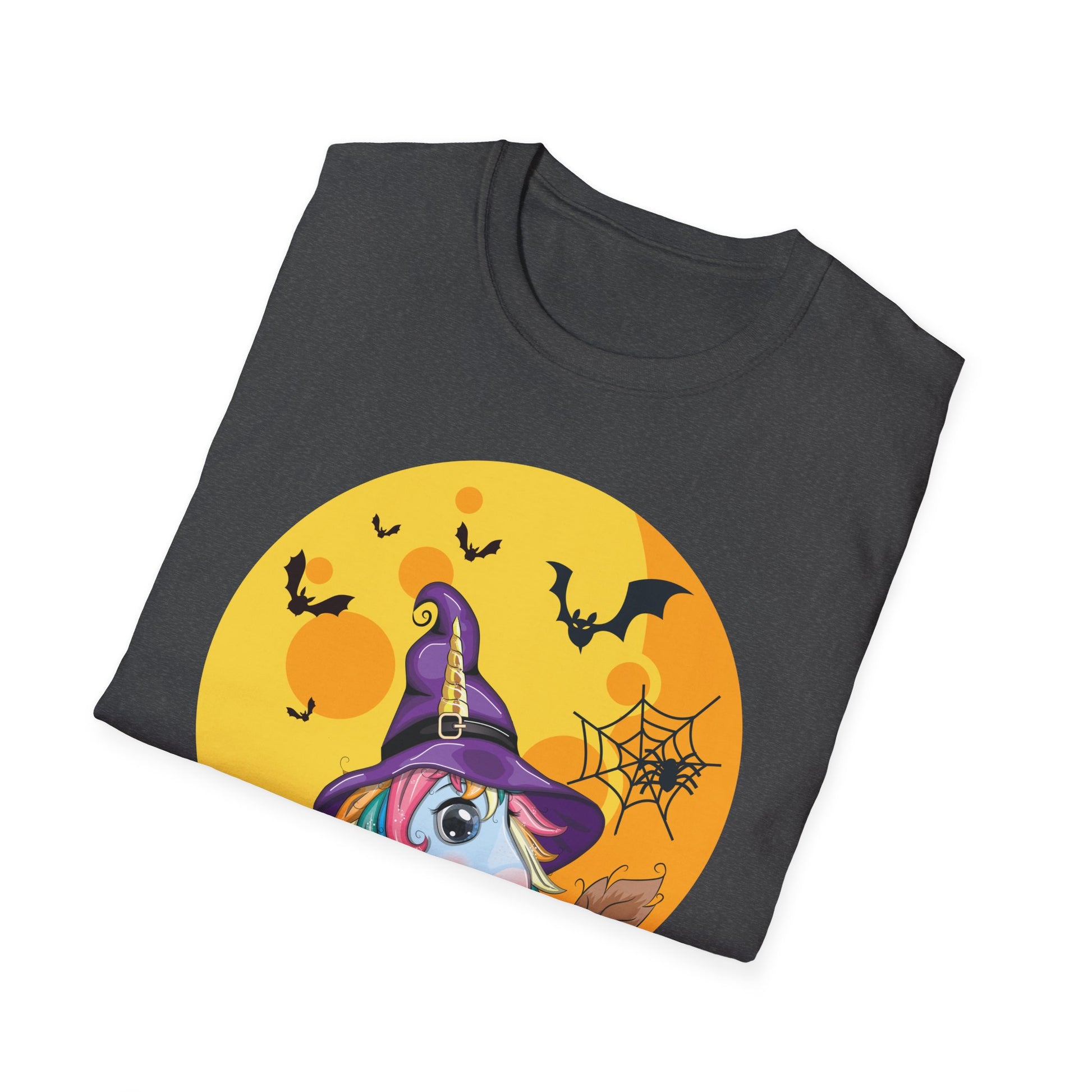 Cute Witch Unicorn Halloween Pumpkin Girls Women Halloween Tee