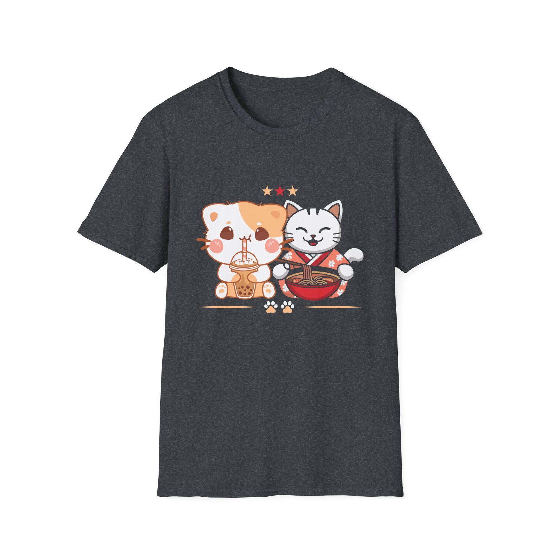 Funny Boba Ramen Cats Kawaii Anime Japan Cute Neko Cat Unisex T-Shirt