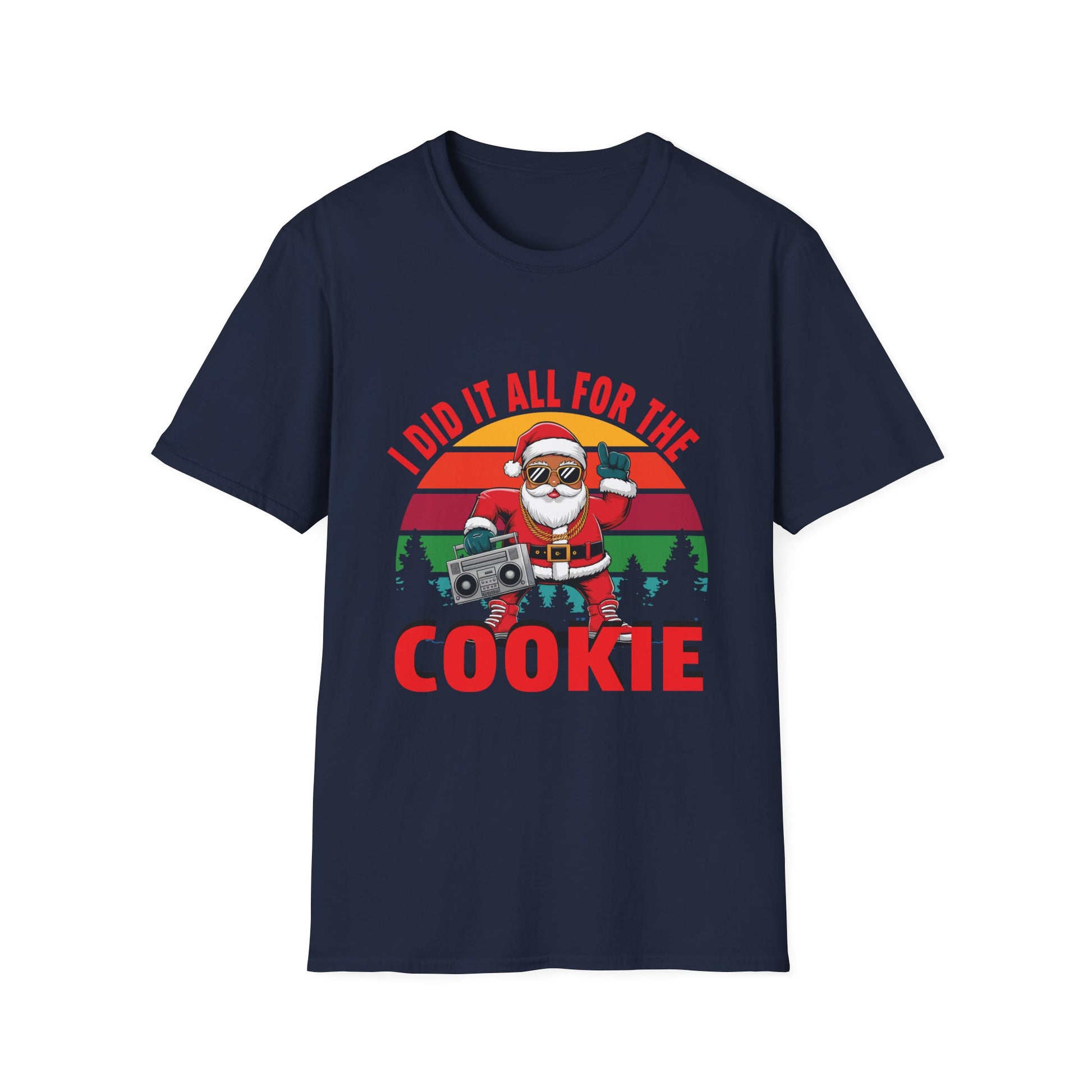 Santa Cookie T-Shirt — "I Did It All For The Cookie" Retro Christmas Tee