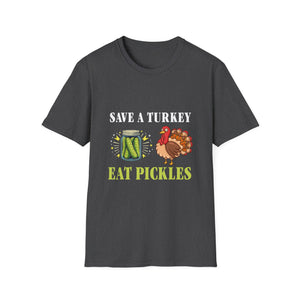 Save a Turkey Eat Pickles T-Shirt – Funny Thanksgiving Turkey & Pickle Graphic Tee