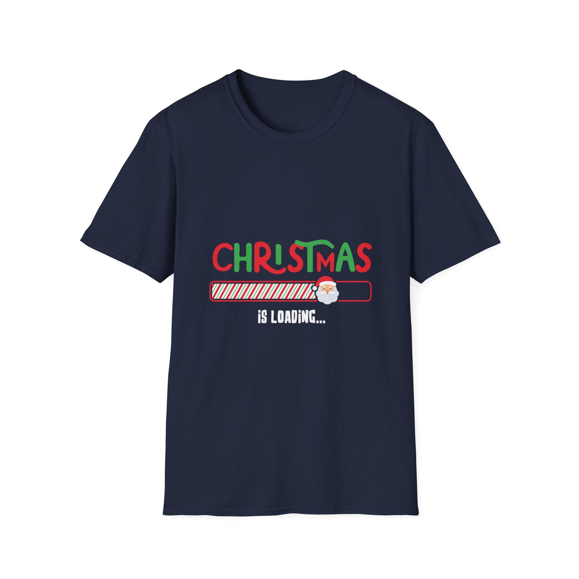 Christmas Is Loading T-Shirt — Cute Santa Progress Bar Holiday Tee