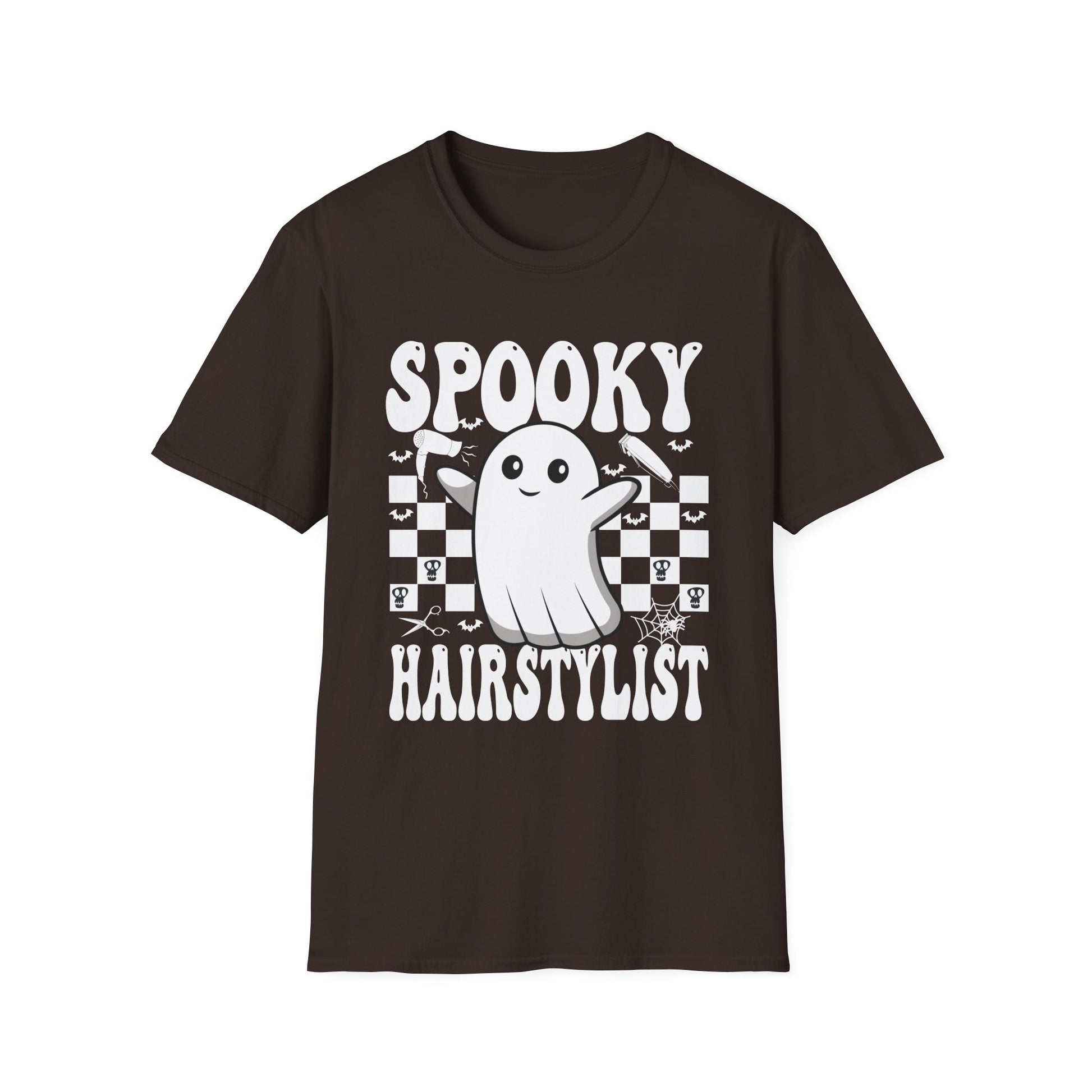 Spooky Hairstylist T-Shirt — Cute Ghost Hairdresser Halloween Tee
