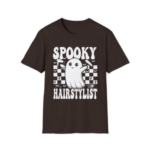 Spooky Hairstylist T-Shirt — Cute Ghost Hairdresser Halloween Tee