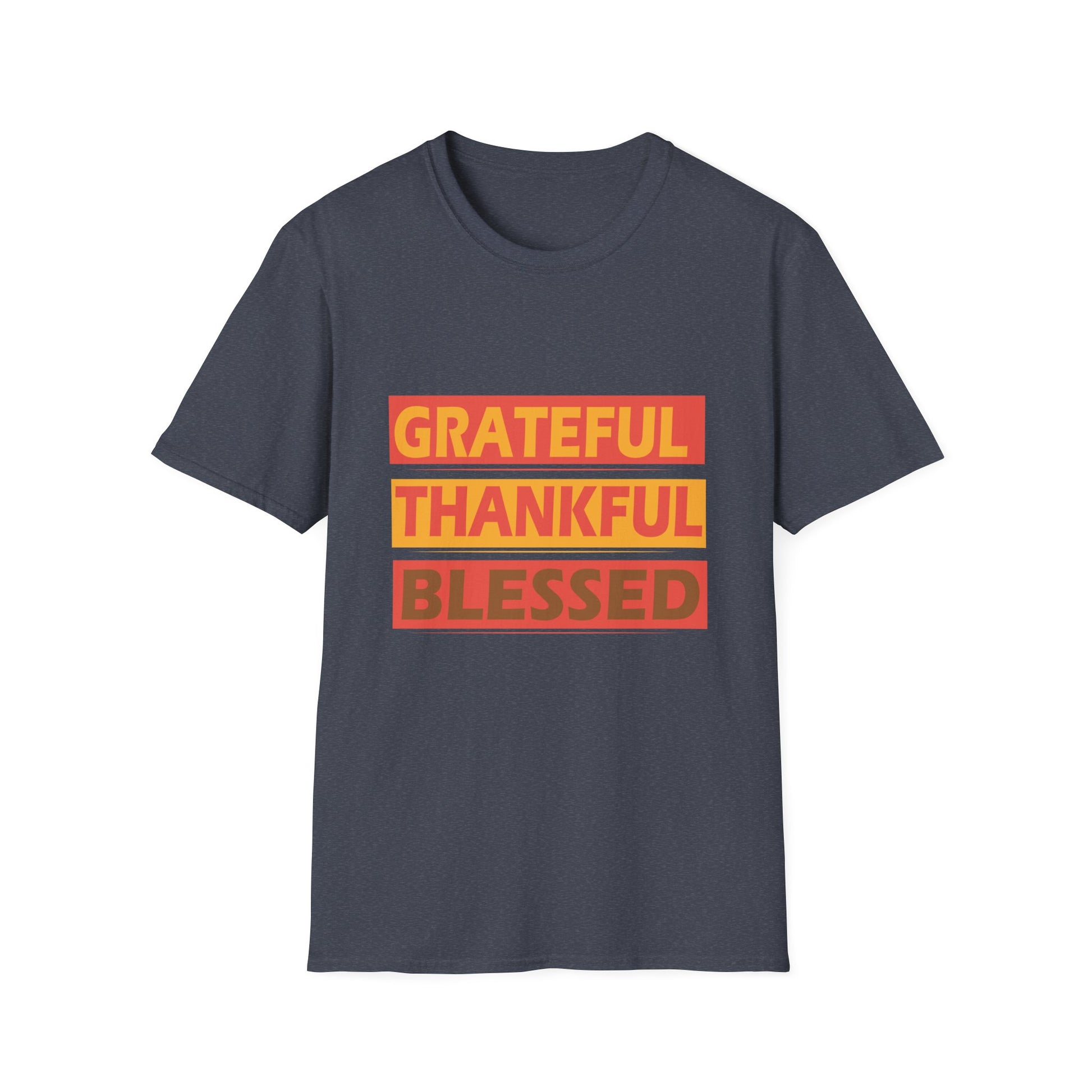 Grateful Thankful Blessed T-Shirt — Fall Thanksgiving Inspirational Tee  Unisex T-Shirt