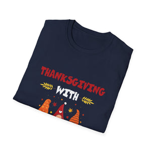 Thanksgiving With My Gnomies Happy Thanksgiving Gnome Fall  Unisex T-Shirt