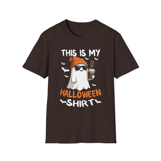 This Is My Halloween Shirt T-Shirt — Cute Ghost Pumpkin Beanie Coffee Tee